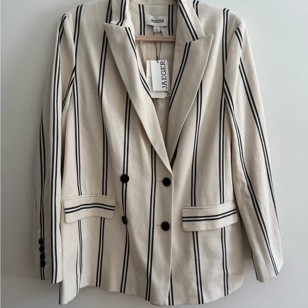 Jaeger Striped Double-Breasted Blazer - Picture 2 of 5